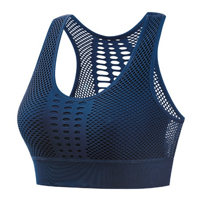 Women Sports Bra Mesh Top