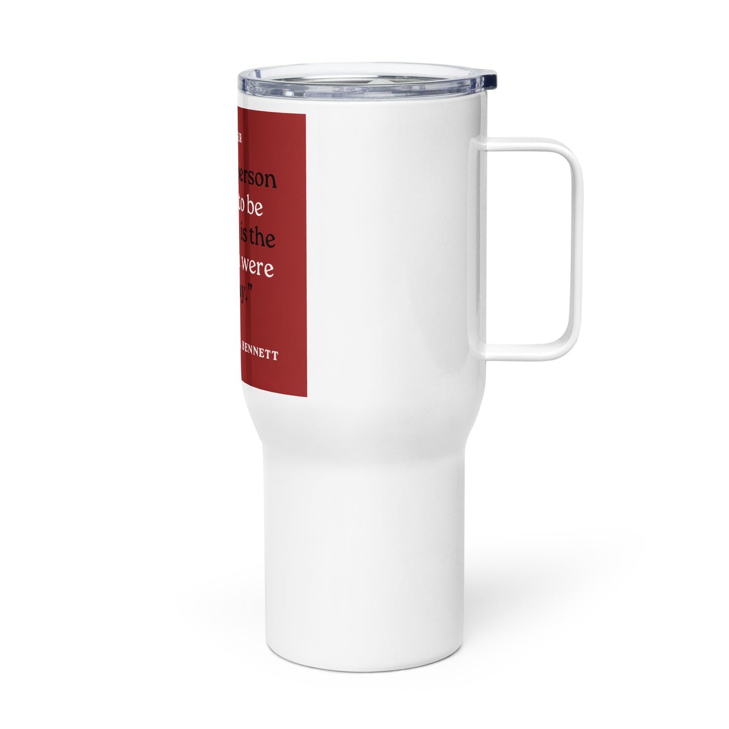 Travel mug with a handle